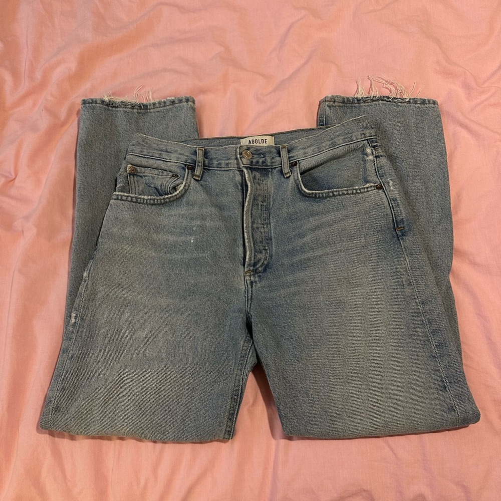 Agolde Ripley High-Rise Straight-Left Jeans in Riptide 26” - Picture 3 of 7